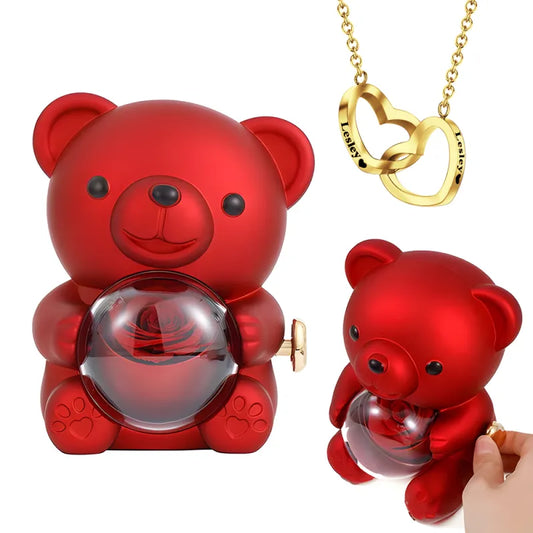 Coffret Eternal Bear et Collier Personnalisé - Lova Rosa™